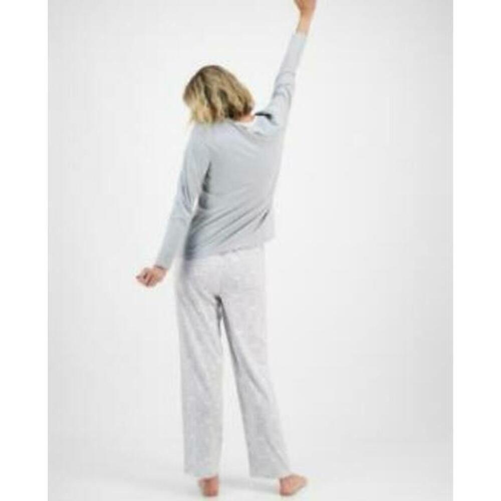 Charter Club Women's Gray 2-Pc. Long-Sleeve Pajamas Set L - Picture 3 of 3